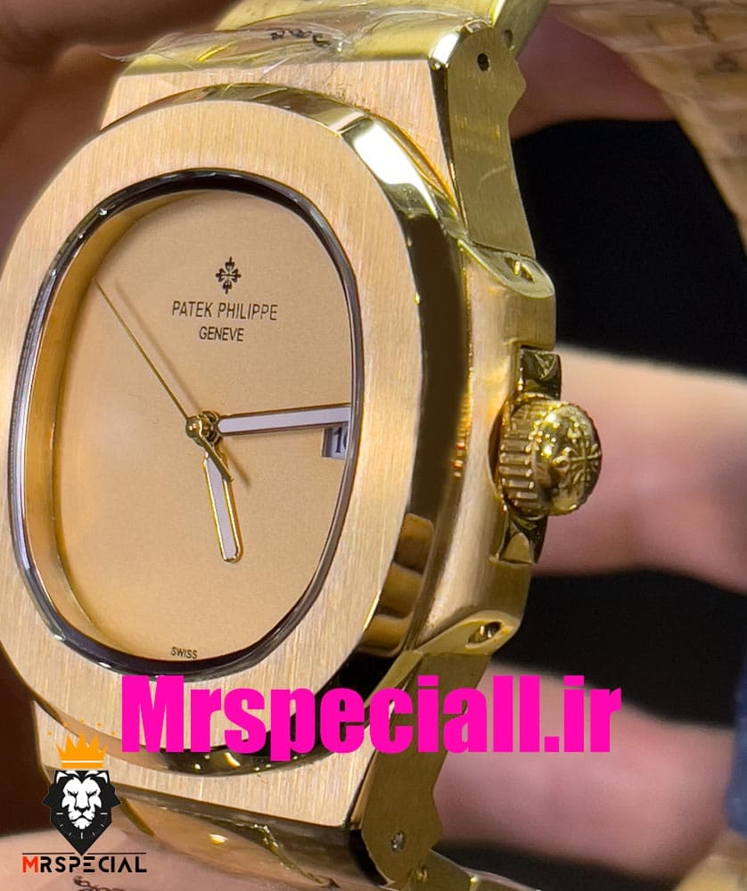 ساعت پتک فیلیپ مردانه ناتیلوس کوارتز طلایی صفحه طلایی Patek Philippe NUATILOS 020769 — تصویر ۶