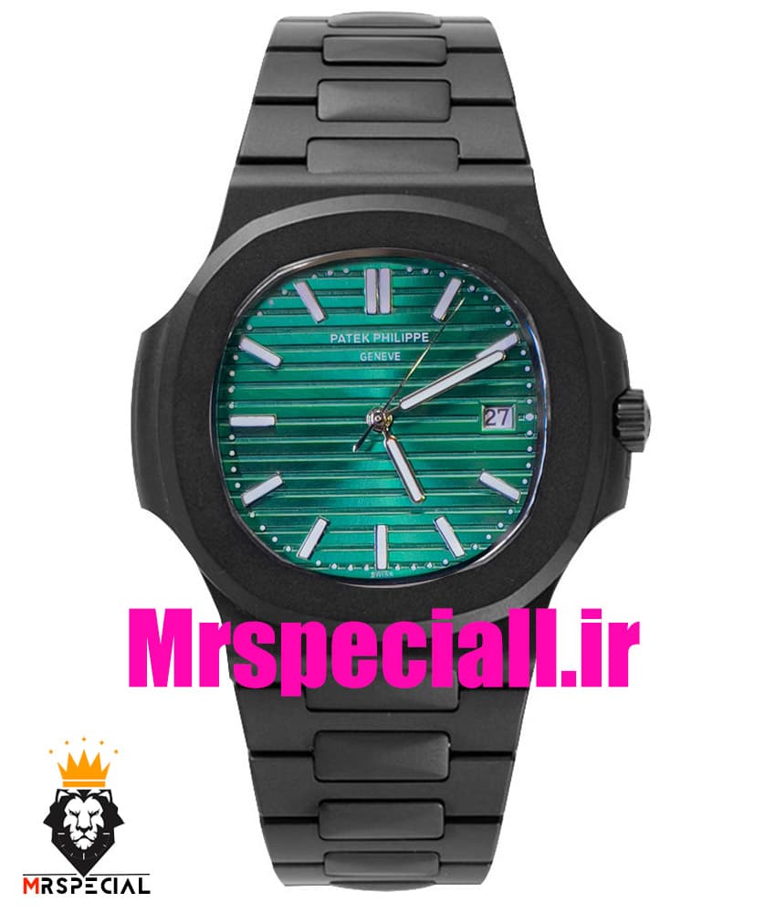 ساعت مردانه پتک فیلیپ ناتیلوس کوارتز مشکی صفحه کله غازی Patek Philippe NUATILOS 020764