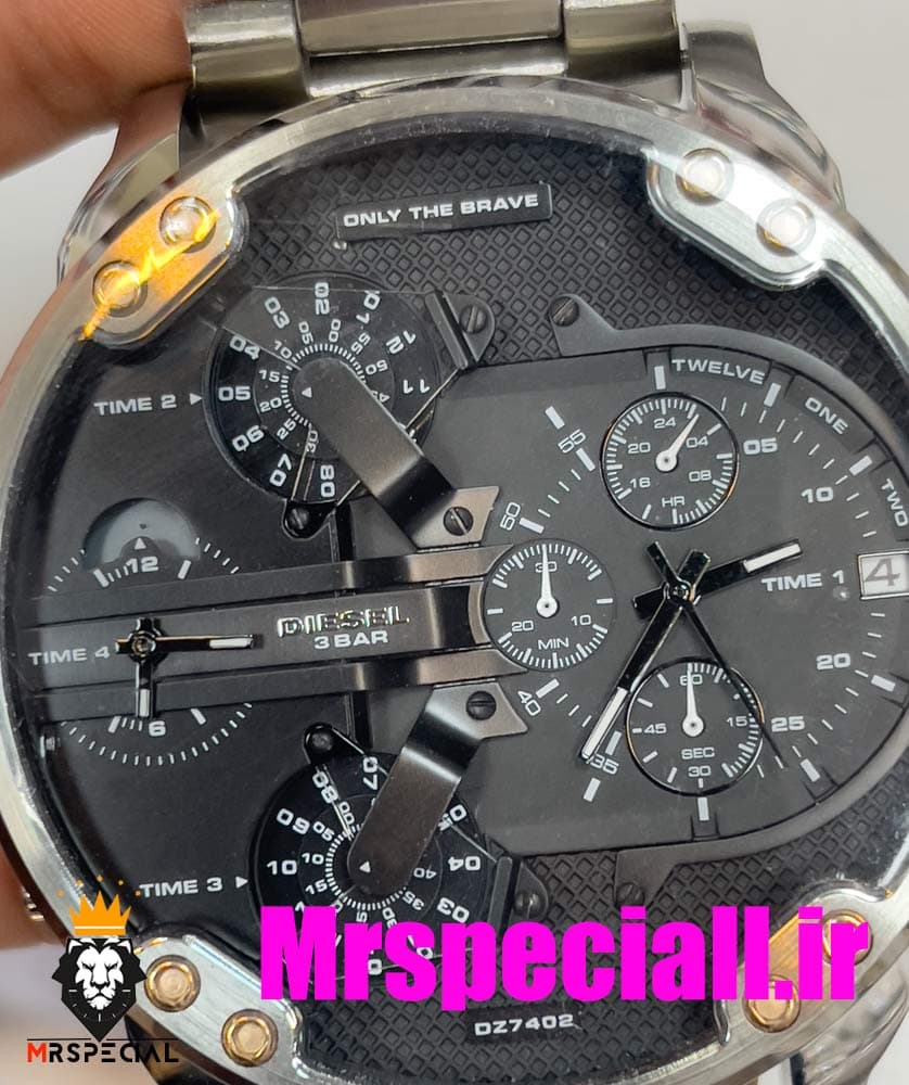 ساعت دیزل هفت موتوره مردانه استیل صفحه مشکی diesel MR.daddy 020716 — تصویر ۱۲