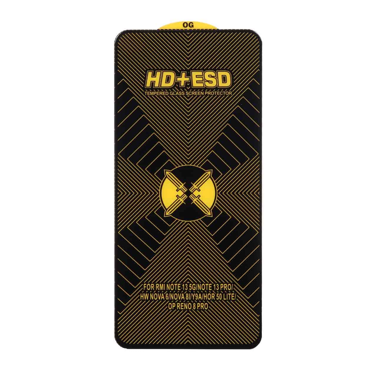 محافظ صفحه نمایش شیشه ای مشکی Full Cover HD Plus ESD مدل Xiaomi Poco X7 Pro 5G / Mi 14t / 14T Pro / Redmi Note 13 Pro 5G / Poco X6 5G / Poco F6 5G / Poco F6 Pro 5G / Note 13 5G / Poco X6 Pro 5G — تصویر ۲