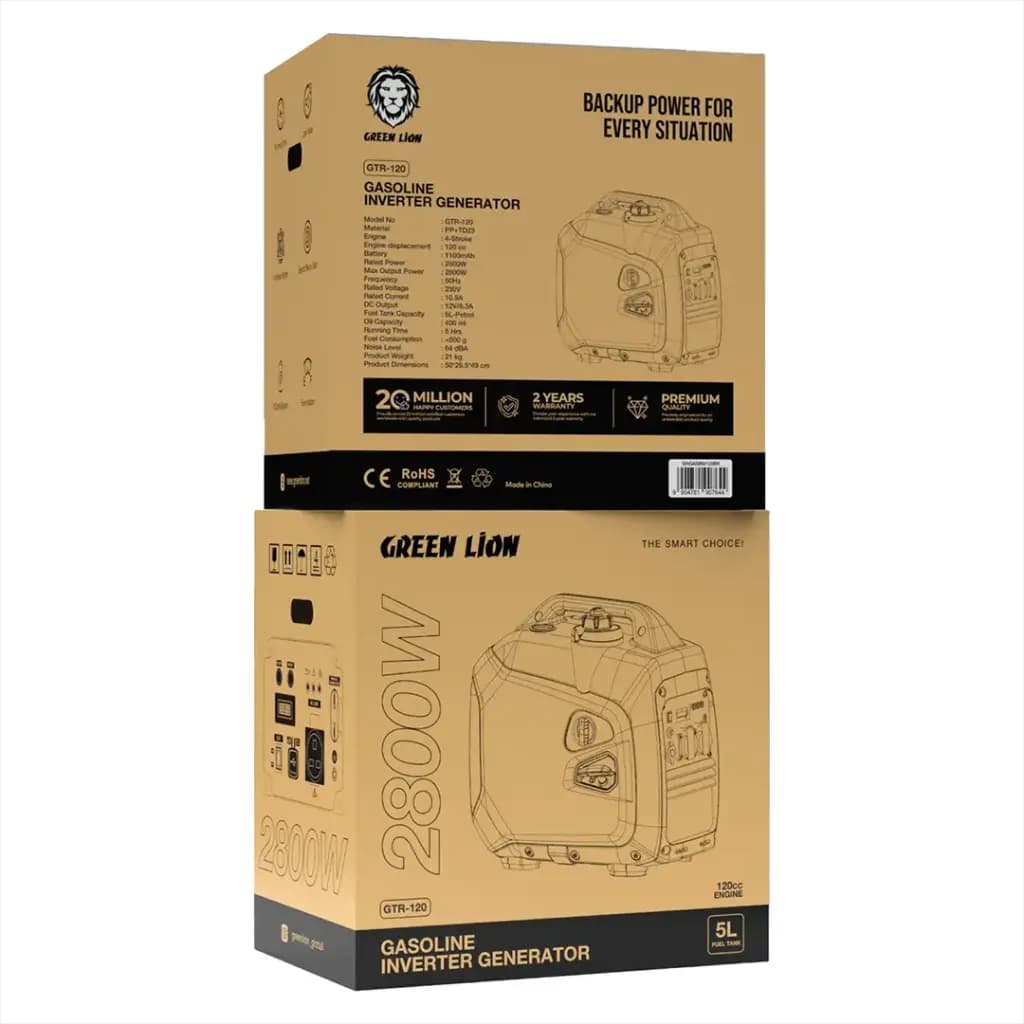 پاور ژنراتور گرین لاین Green Lion Gasoline Inverter Generator GTR120 — تصویر ۶