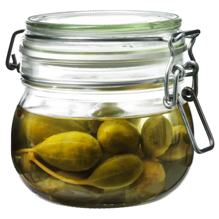 بانکه شیشه ای درب دار 0.5 لیتری ایکیا KORKEN شفاف — تصویر ۸