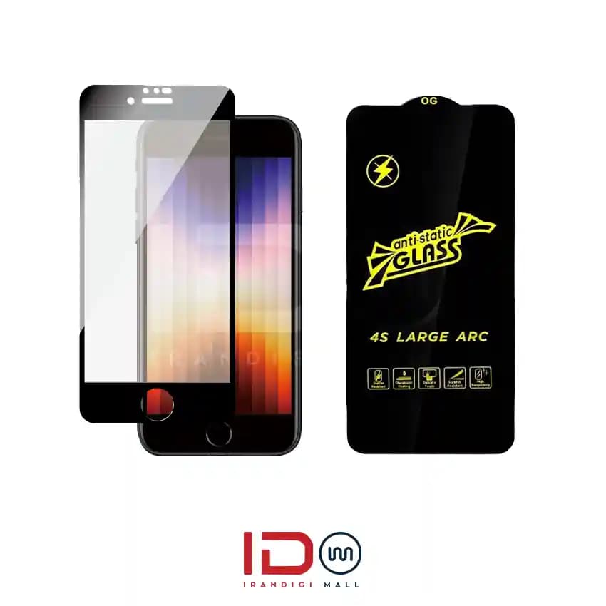 گلس شیشه ای تمام صفحه و فول چسب آنتی استاتیک موبایل iPhone 8G — تصویر ۲