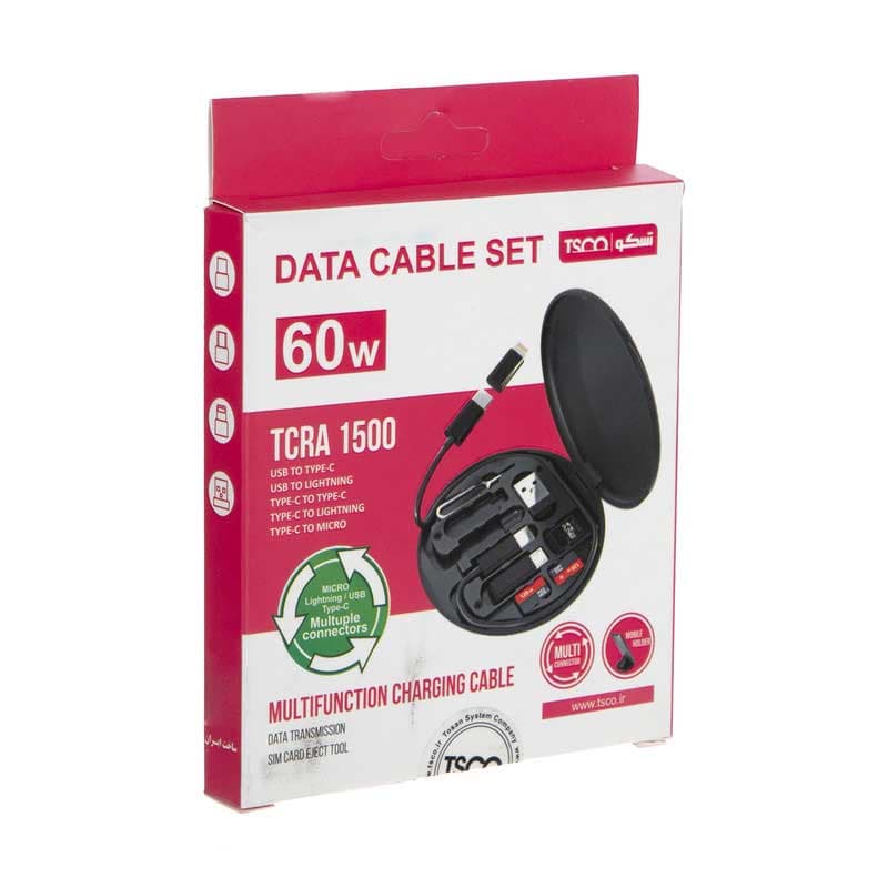 کابل تبدیل USB-C به USB-C / لایتنینگ / USB / micro USB تسکو مدل TCRA 1500 طول 0.22 متر — تصویر ۴