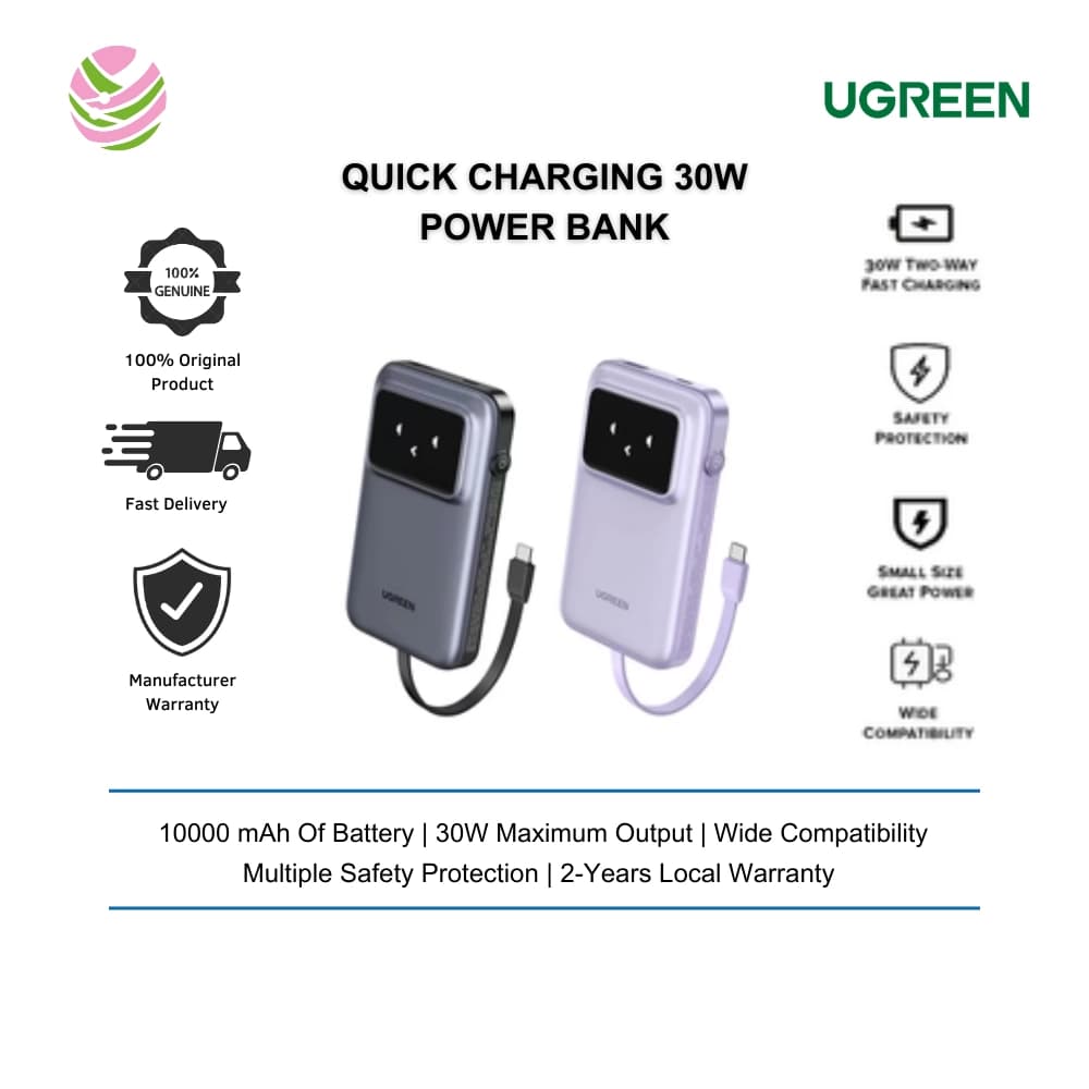 پاوربانک یوگرین مدل UGREEN PB511-35604B ظرفیت 10000 میلی آمپرساعت — تصویر ۱۰