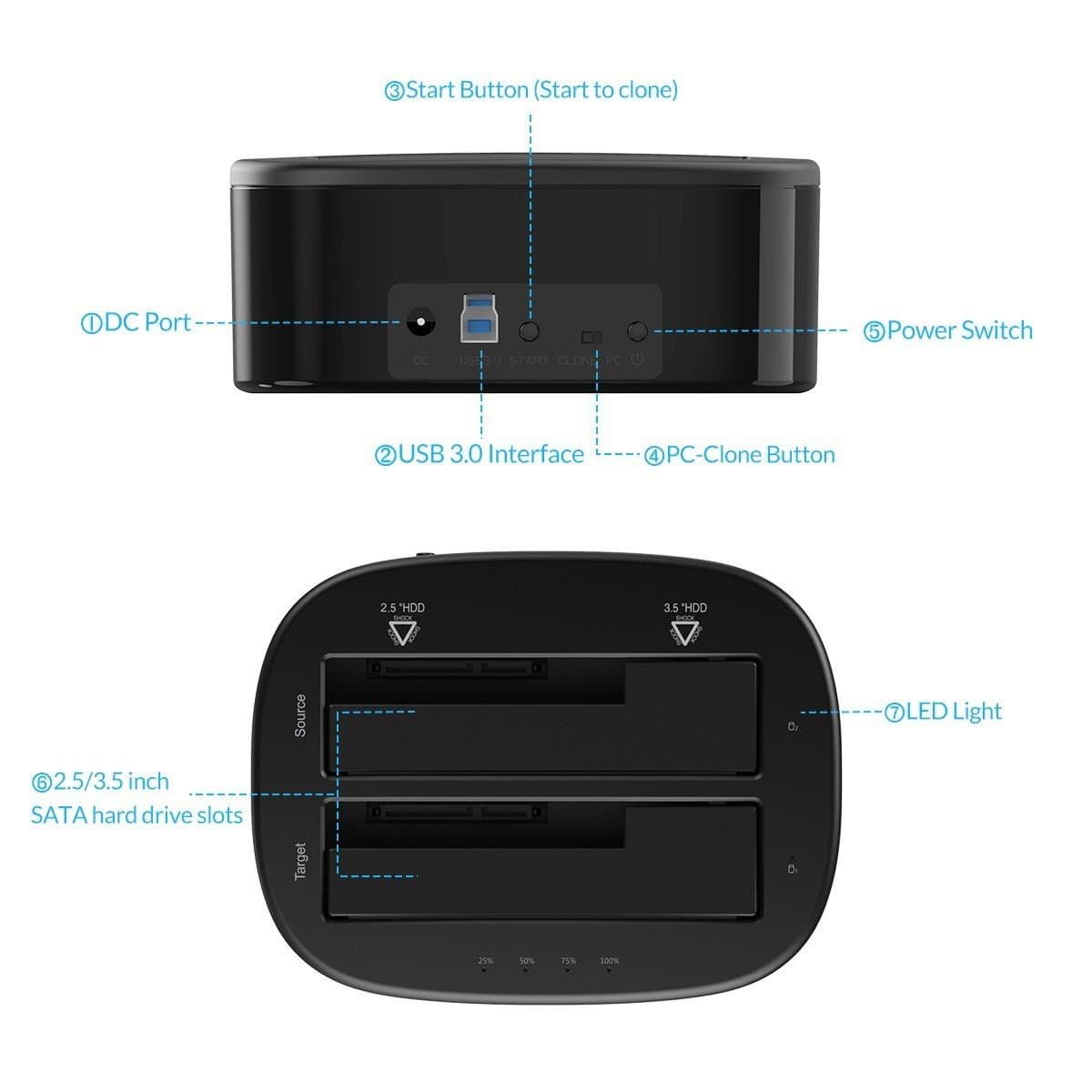 داک هارد اوریکو مدل ORICO 6228US3-C — تصویر ۹