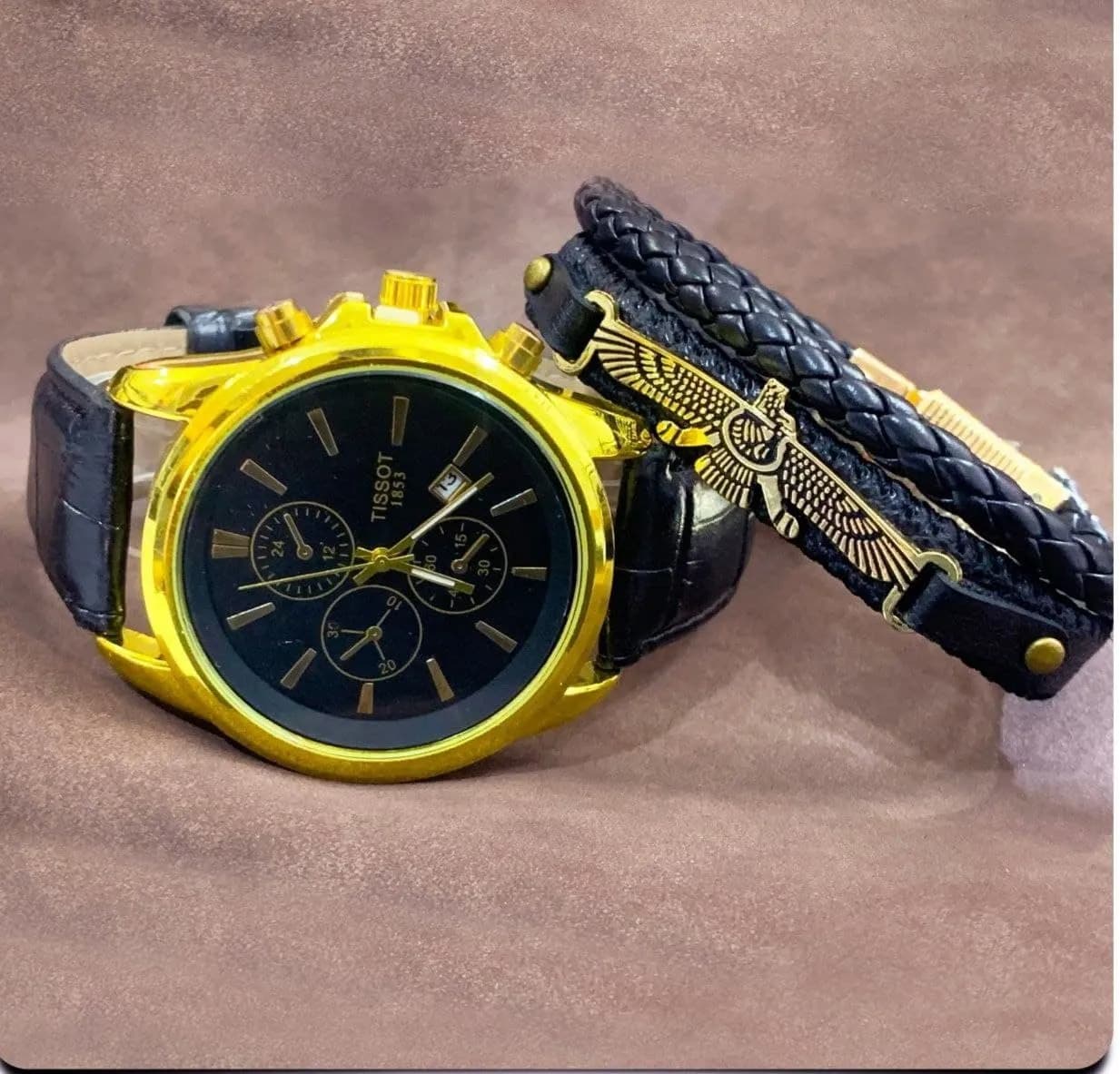 ساعت مچی مردانه Tissot و دستبند چرمی فروهر مدل 118 — تصویر ۵