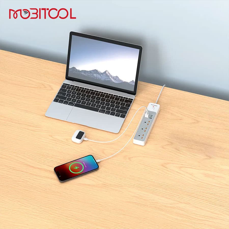 چندراهی برق هوشمند و شارژر 65 وات پرودو Porodo 4AC 65W 3000W Power Strip PD-FWCH045 — تصویر ۷