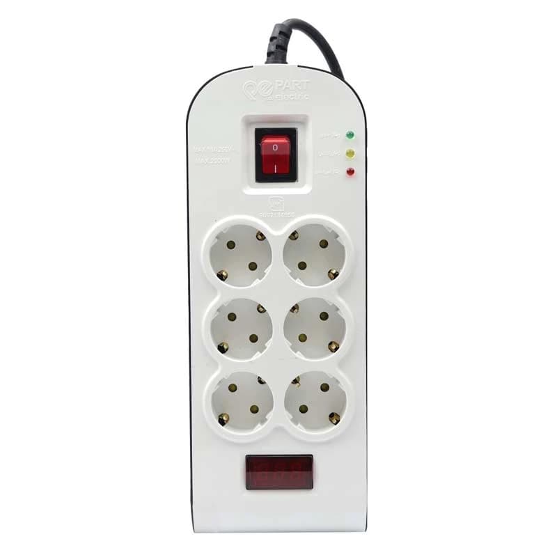 محافظ برق 6 خانه ارت دار دیجیتال پارت الکتریک مدل پارت 8794 — تصویر ۲