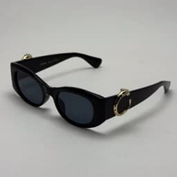 عینک آفتابی زنانه لاکچری کارتیر Panthere De Cartier تمام مشکی — تصویر ۲