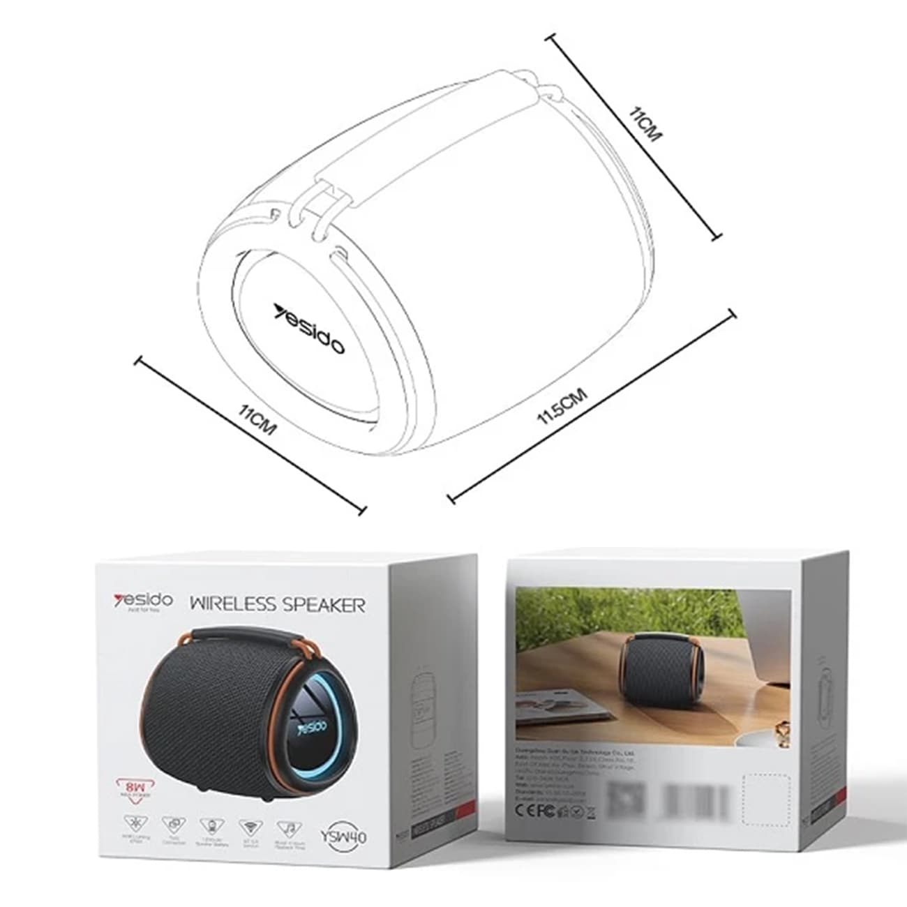 اسپیکر بلوتوثی یسیدو YSW40 Bluetooth — تصویر ۶