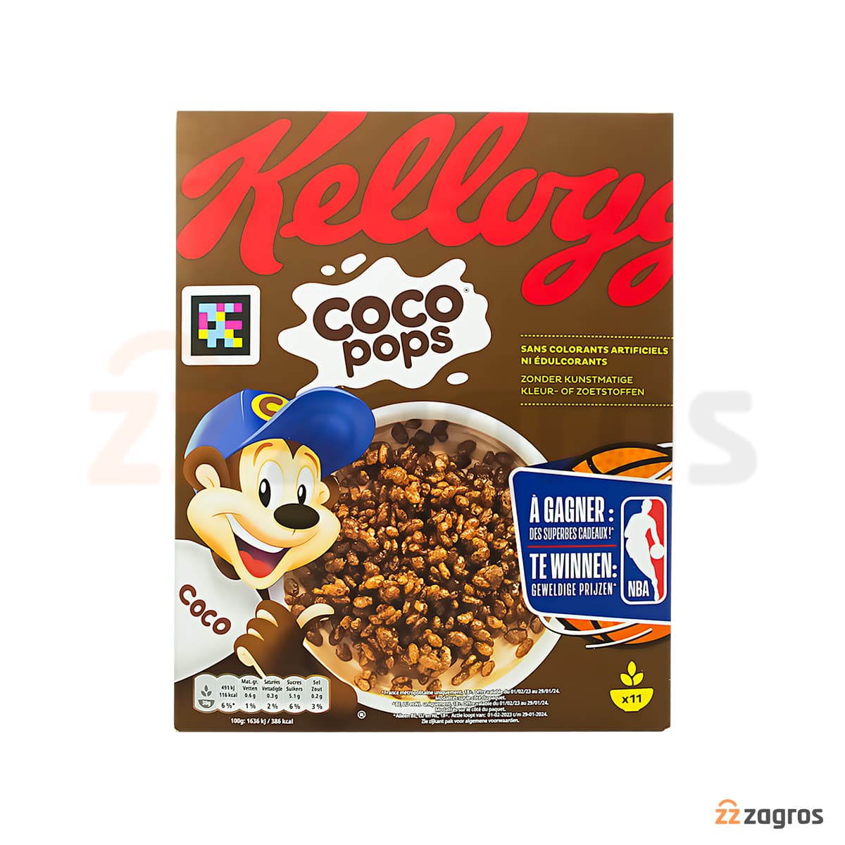غلات صبحانه شکلاتی کلاگز مدل Coco Pops وزن 330 گرم — تصویر ۵