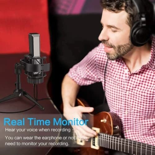 میکروفون استودیویی قابل حمل برند Zealsound پایه فلزی اورجینال امازون المان — تصویر ۱۱