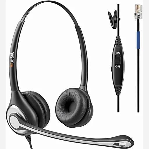 هدست سیمی تلفن ثابت Wantek مدل A602اورجینال امازون (پس کرایه) — تصویر ۷
