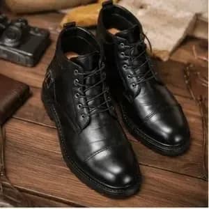کفش نیم بوت اسپرت مردانه مدل لیون چرم صنعتی رنگ مشکی — تصویر ۸