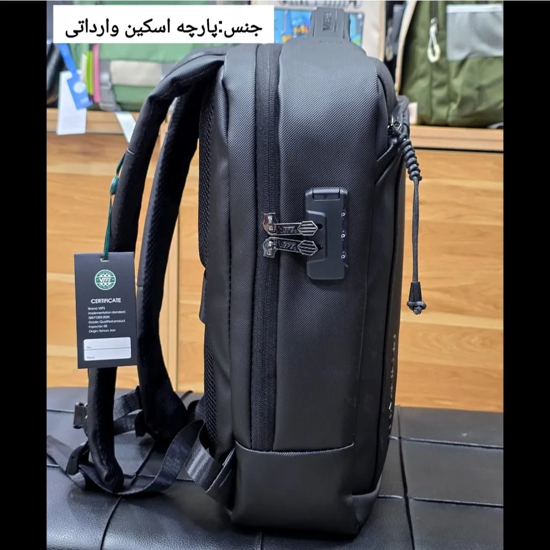 کوله پشتی لپتاپ دانشجویی و اداری قفل دار مناسب لپتاپ 17.5 اینچ — تصویر ۷
