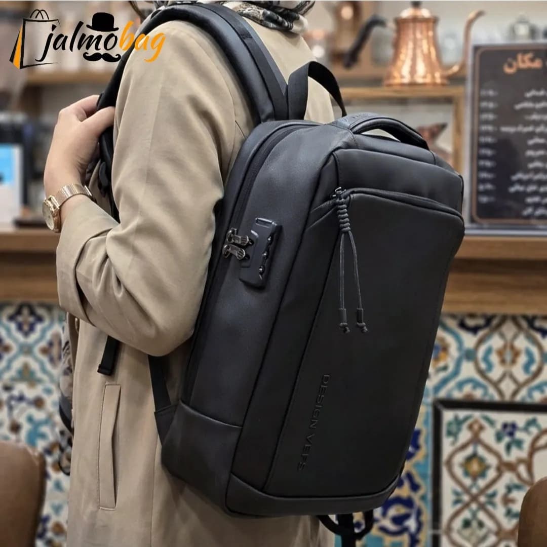 کوله پشتی لپتاپ دانشجویی و اداری قفل دار مناسب لپتاپ 17.5 اینچ — تصویر ۳