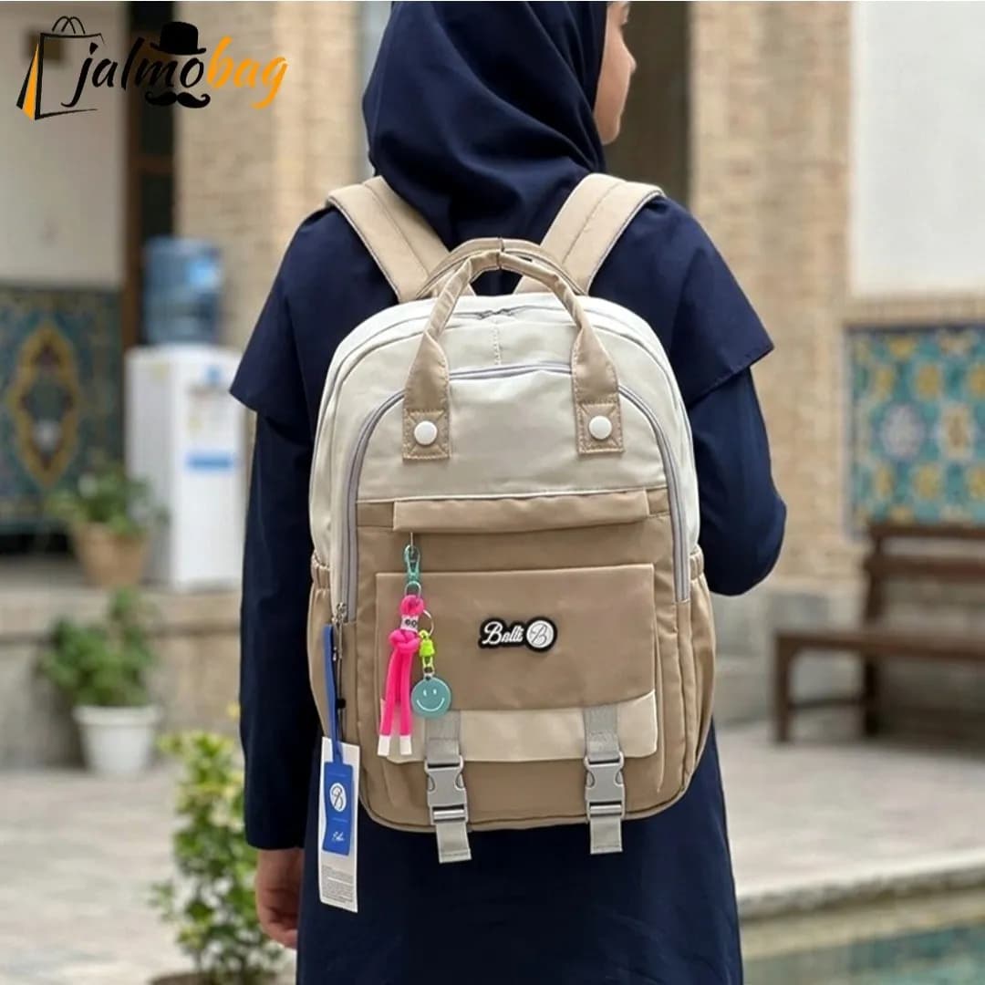 کوله پشتی مدرسه رنگی ضد آب مناسب دبستان و راهنمایی ارتفاع 40 سانتیمتر — تصویر ۱۰