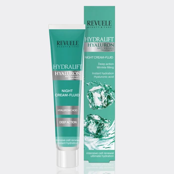 کرم شب هیدرالیفت رووله مدل Revuele hydralift hayluron Night cream-Fluid — تصویر ۲
