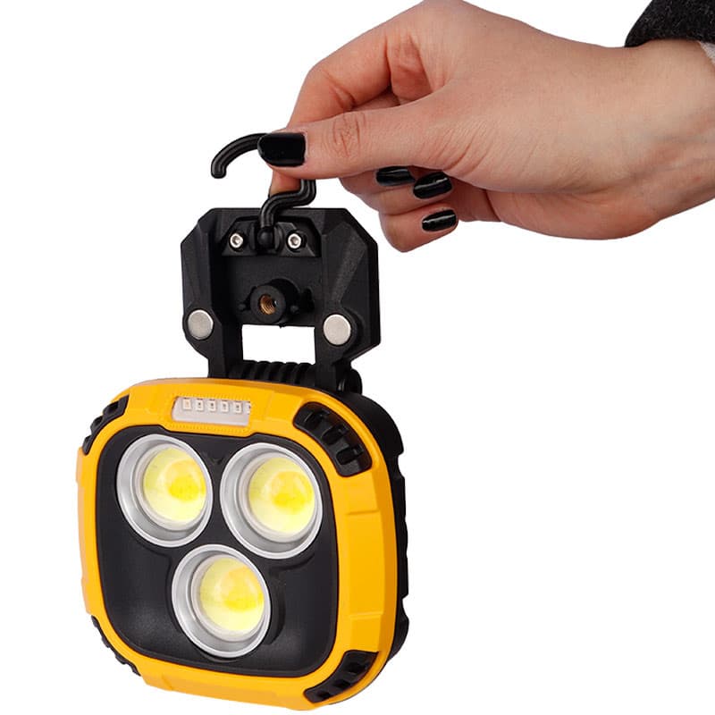 چراغ قوه و چراغ کمپینگ قوی مگنتی و قابل آویز شدن شارژی مدلW895-2 — تصویر ۵