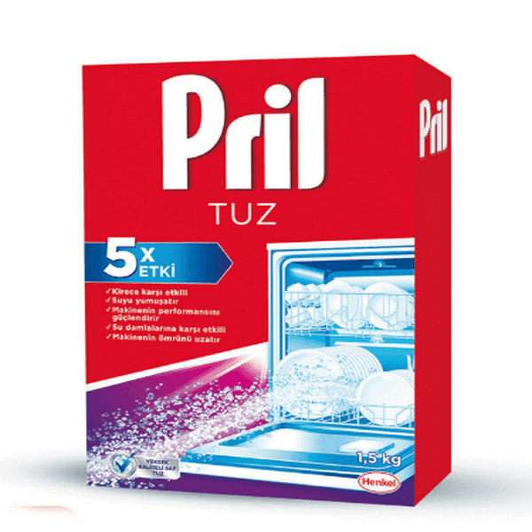 نمک مخصوص ماشین ظرف شویی 5 کاره Pril حجم 1.5 کیلو — تصویر ۳