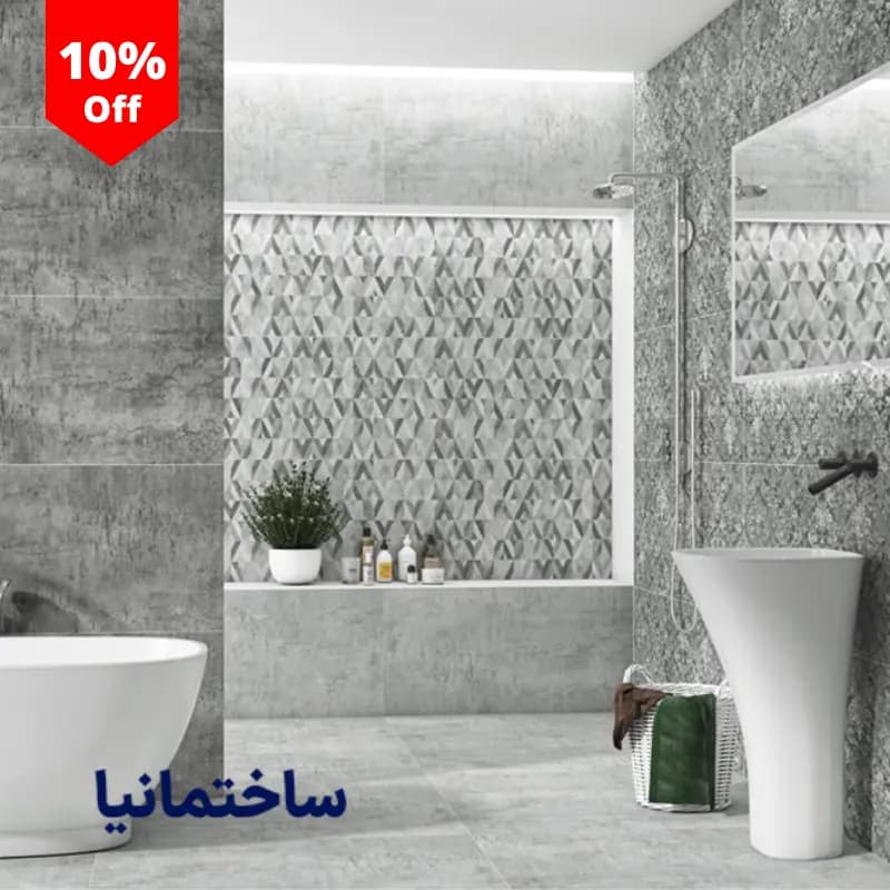 سرامیک دیوار کروز طوسی تیره مات 60×120 | سرامیک دیواری ساده برند عقیق — تصویر ۴