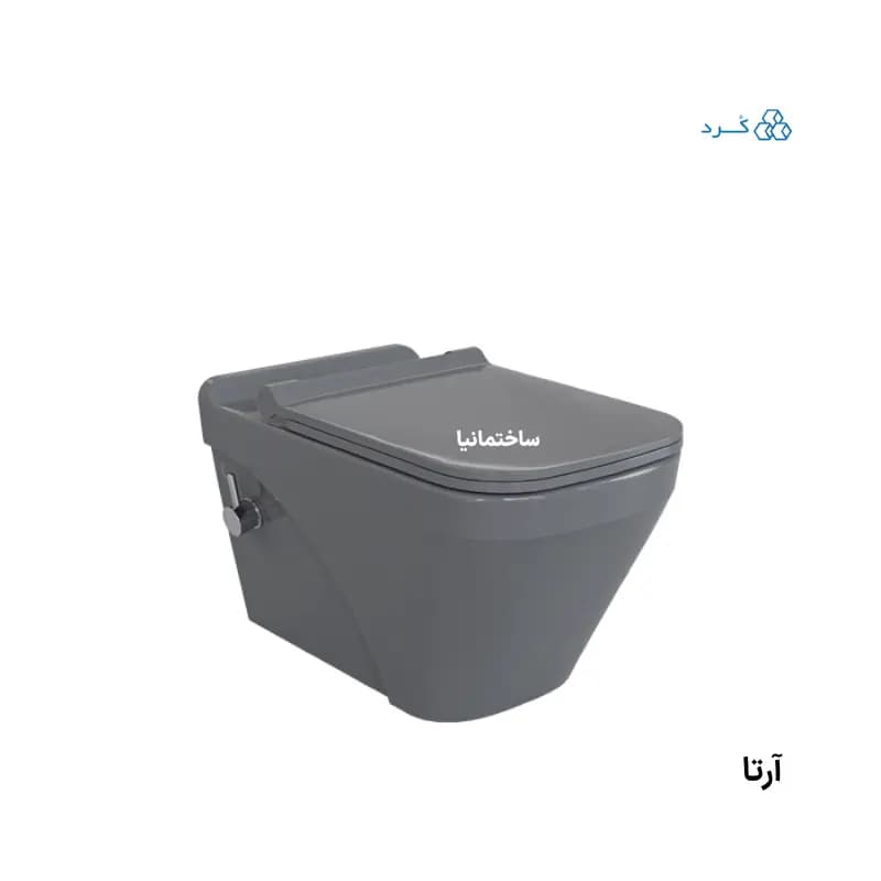 توالت فرنگی وال هنگ آرتا چینی کرد با طراحی مینیمال و نصب مخفی | تخلیه ریزشی و درب آرامبند دوبل — تصویر ۹