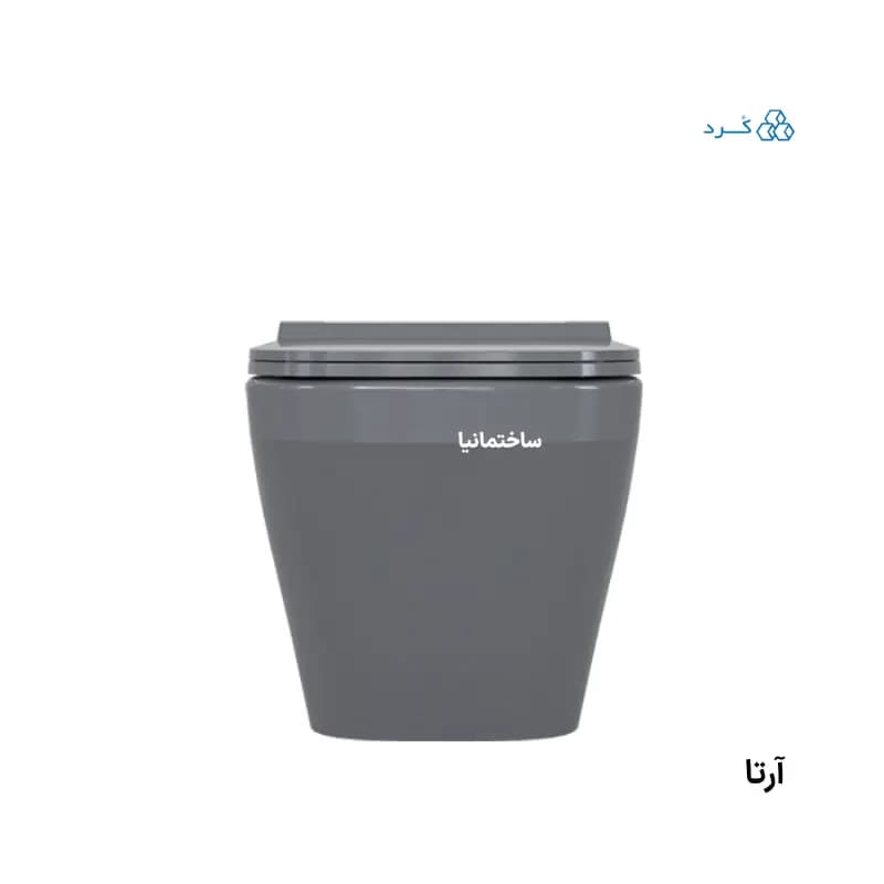 توالت فرنگی وال هنگ آرتا چینی کرد با طراحی مینیمال و نصب مخفی | تخلیه ریزشی و درب آرامبند دوبل — تصویر ۲
