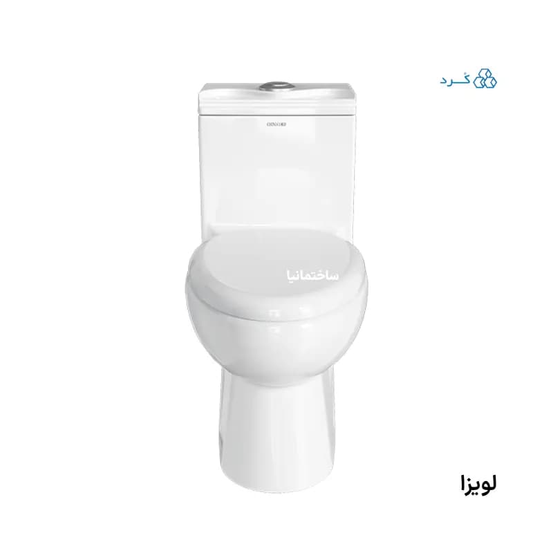 توالت فرنگی لویزا چینی کرد با فلاش ریزشی و مکانیزم دوزمانه | آرامبند و آکس ۲۰ سانتیمتر — تصویر ۸