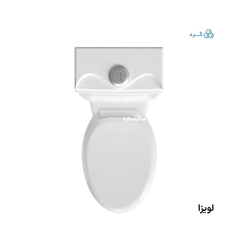 توالت فرنگی لویزا چینی کرد با فلاش ریزشی و مکانیزم دوزمانه | آرامبند و آکس ۲۰ سانتیمتر — تصویر ۴