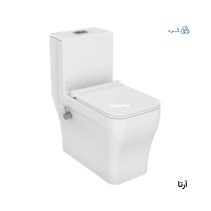 توالت فرنگی والهنگ آرتا چینی کرد با طراحی صاف و پیچ مخفی | سیستم فلاشینگ ریزشی و درب آرامبند — تصویر ۹