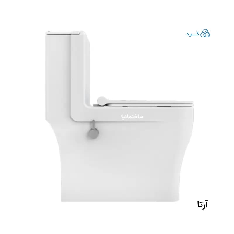 توالت فرنگی والهنگ آرتا چینی کرد با طراحی صاف و پیچ مخفی | سیستم فلاشینگ ریزشی و درب آرامبند — تصویر ۳