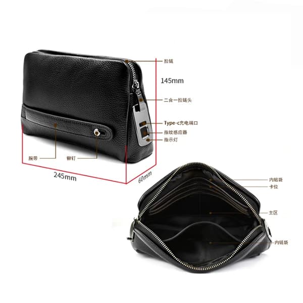 کیف دستی با قفل اثر انگشت FIPILOCK مدل FL-V1 — تصویر ۸