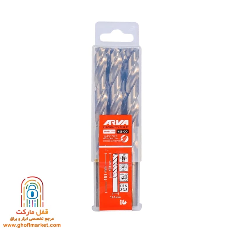 مته کبالت 5 درصد HSS سایز 12.5 آروا مدل 7522 — تصویر ۶