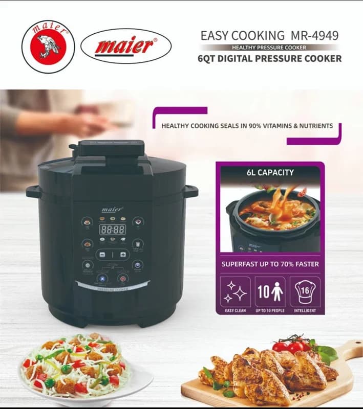 زودپز برقی مایر مدل MR-4949 | خرید Mayer Electric Pressure Cooker 6L — تصویر ۴