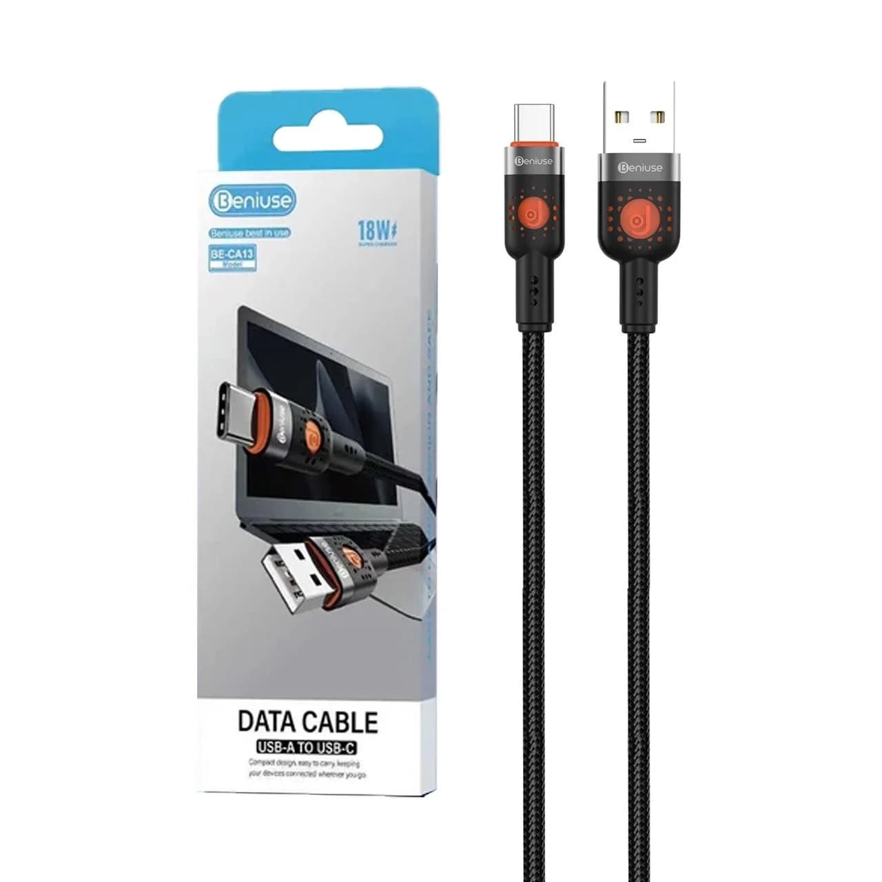 کابل شارژ فست Beniuse Type-C مدل BE-CA13 18W – مشکی — تصویر ۵