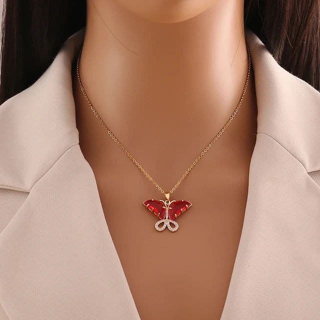 گردنبند دخترانه طرح پروانه همراه با زنجیر کیفیت عالی کد 1515953 — تصویر ۸