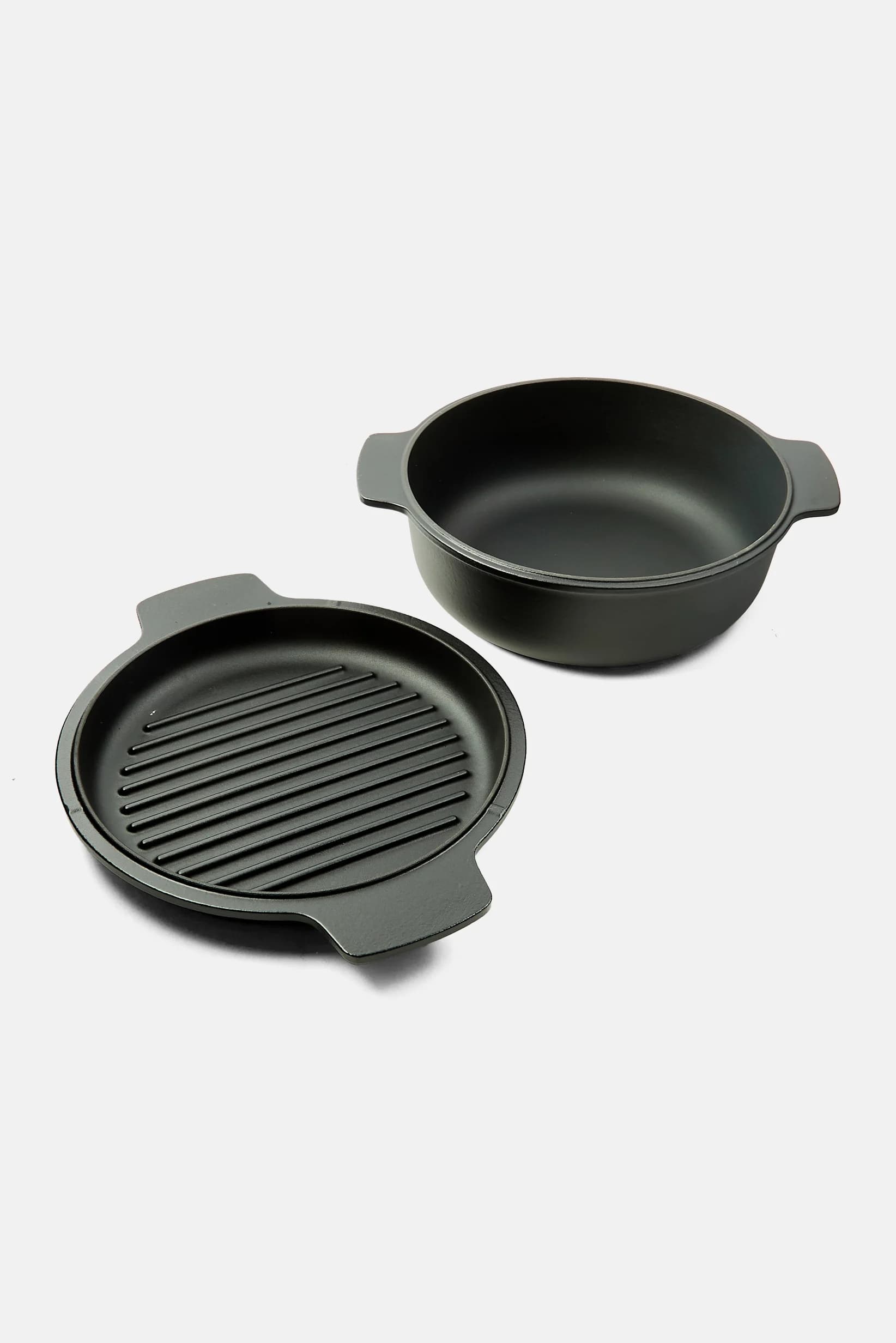 سرخ کن و ماهیتابه چدنی 2 در 1 چیبو مشکی — تصویر ۳