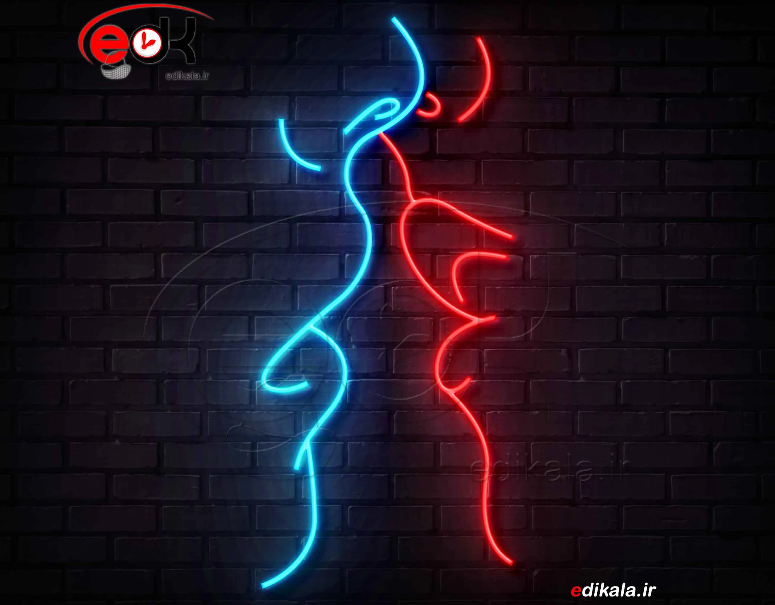 تابلو نئون طرح عاشقانه شماره 13 در ابعاد مختلف +آداپتور+ فایل لایه باز