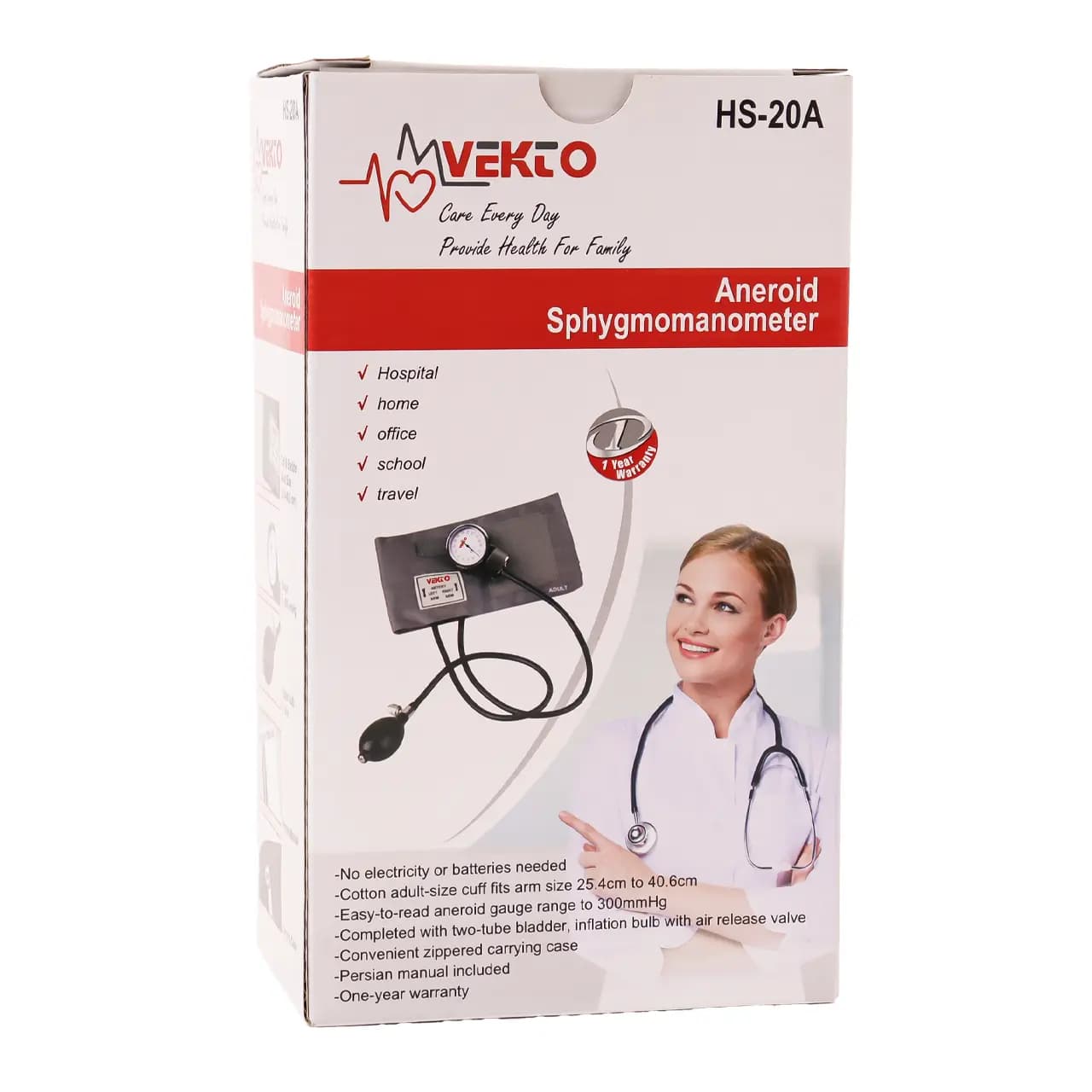 فشارسنج عقربه ای با گوشی وکتو مدل HS20A — تصویر ۷
