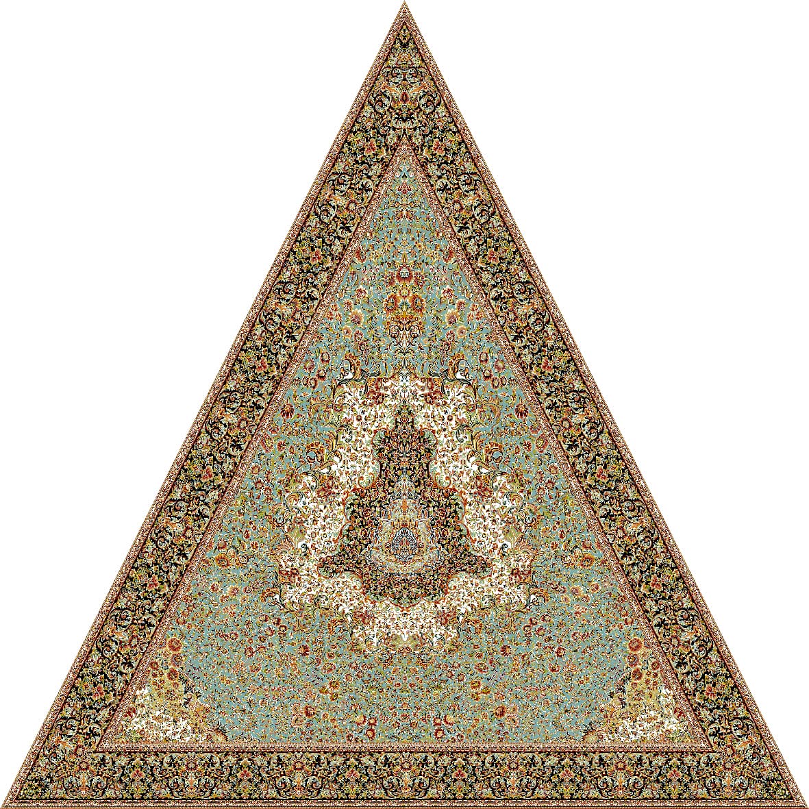 فرش ماشینی مثلثی هانوکس طرح پیرامید کد HMS-2584-1 — تصویر ۲
