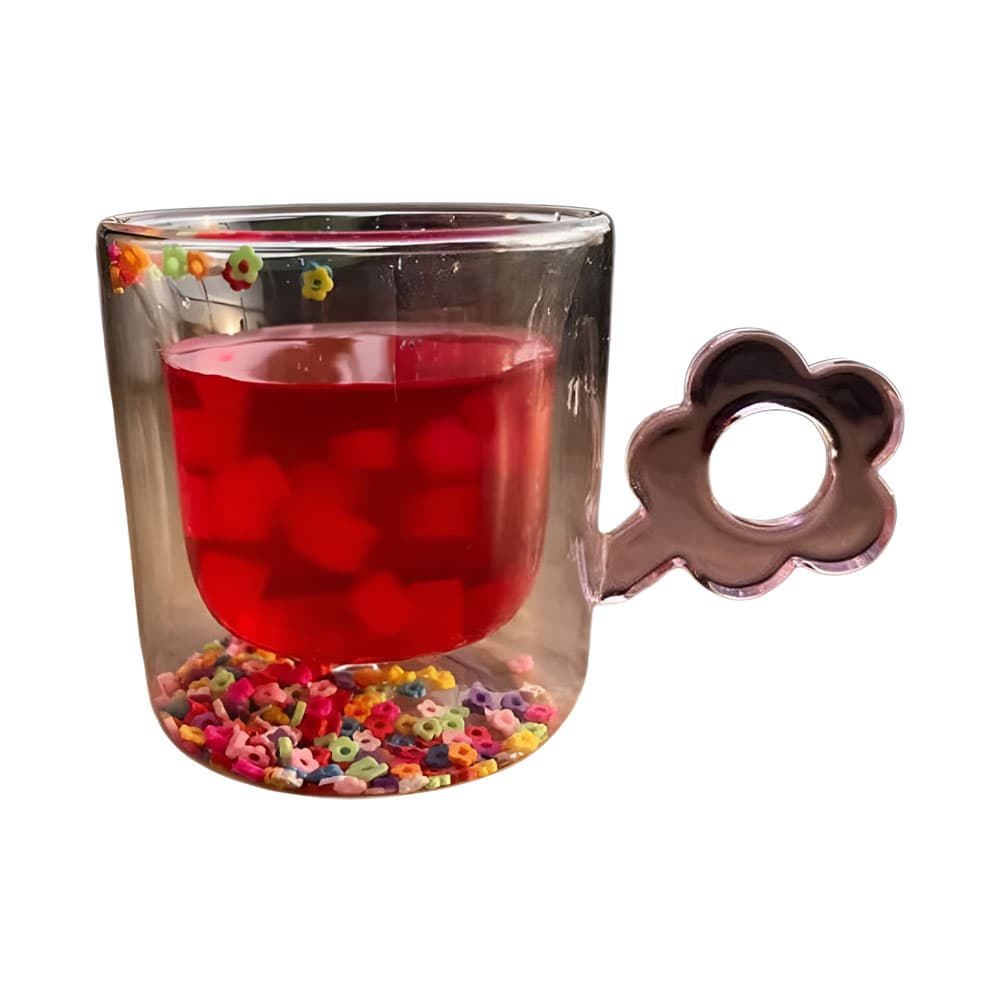لیوان دوجداره دسته گلی کد HN 2252-10 — تصویر ۲