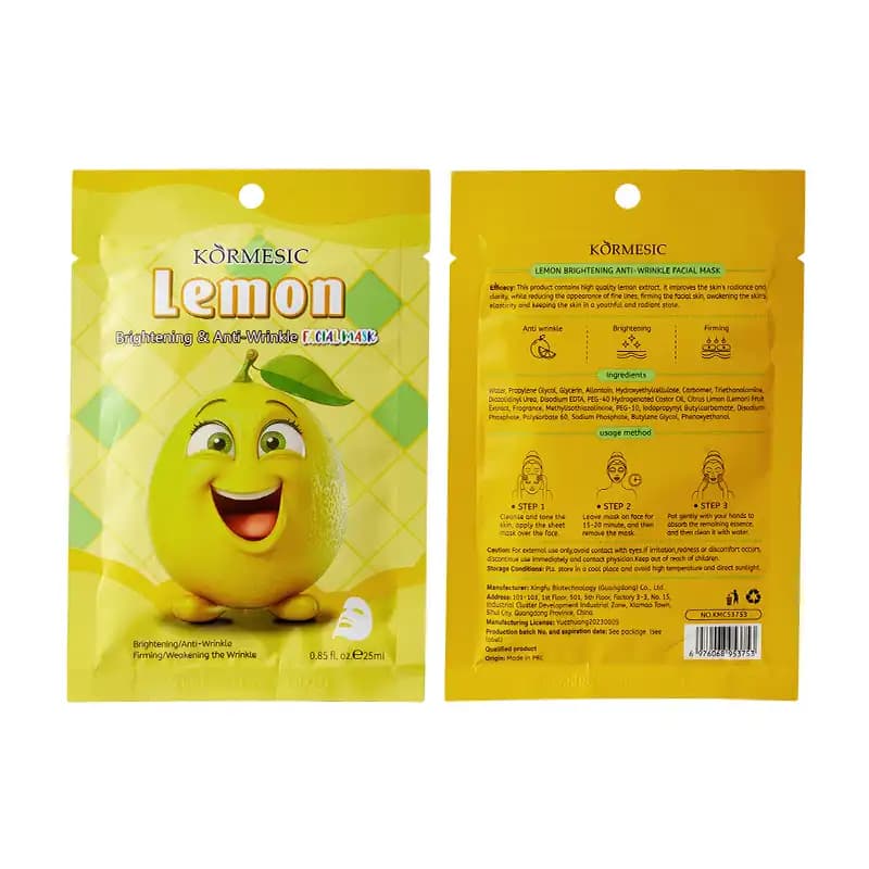 ماسک ورقه ای Kormesic Lemon (بسته 10 عددی) — تصویر ۲