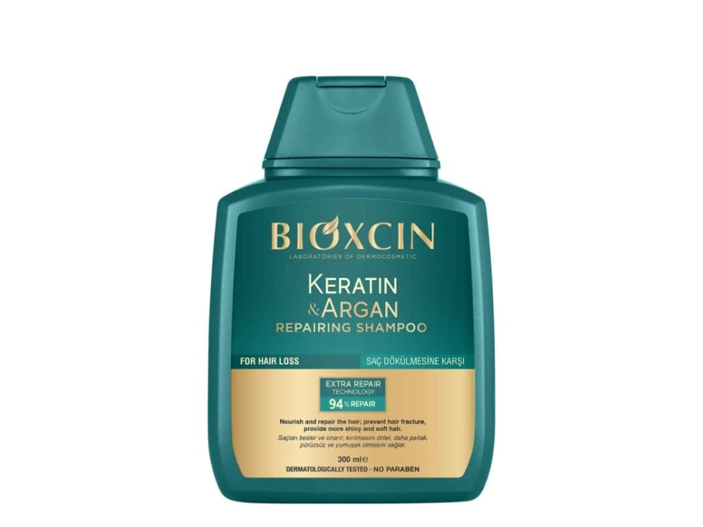 شامپو ترمیمکننده و تقویتکننده بیوکسین کراتین و آرگان Bioxcin Keratin & Argan حجم 300 میل — تصویر ۷