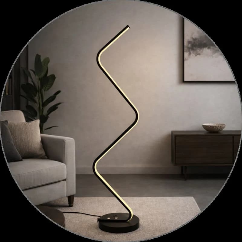 آباژور ایستاده مدرن LED مدل ضربان آلومینیومی کد SM217 — تصویر ۴