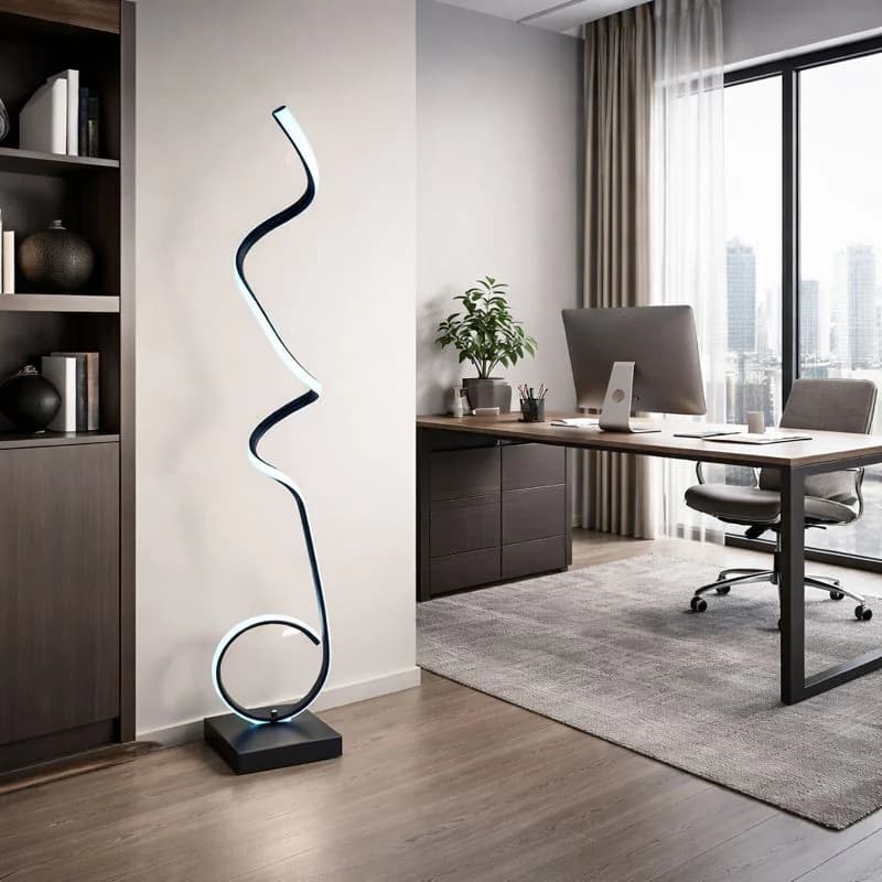آباژور ایستاده مدرن منحنی با بدنه آلومینیوم کد SM207