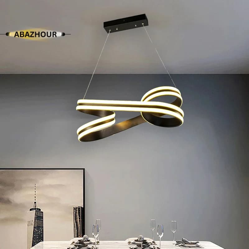 لوستر مدرن منحنی LED با ریموت کنترل کد CM461