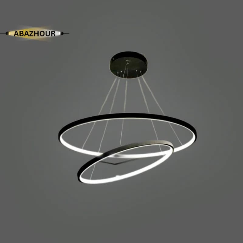 لوستر دایره ای مدرن دو حلقه ای LED کد CM408