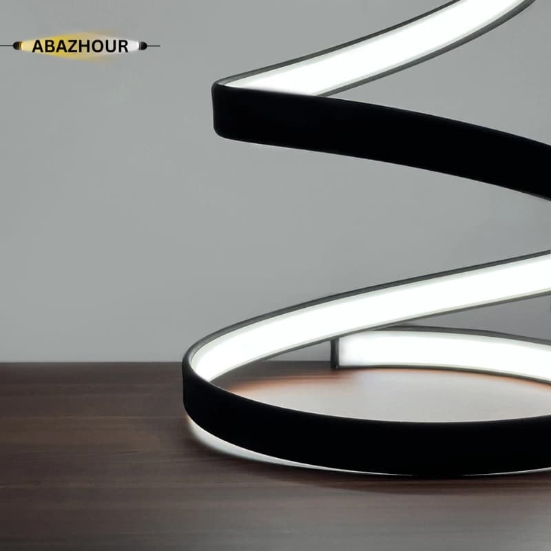 آباژور رومیزی مدرن LED مارپیچی با بدنه آلومینیوم کد RM104 — تصویر ۴