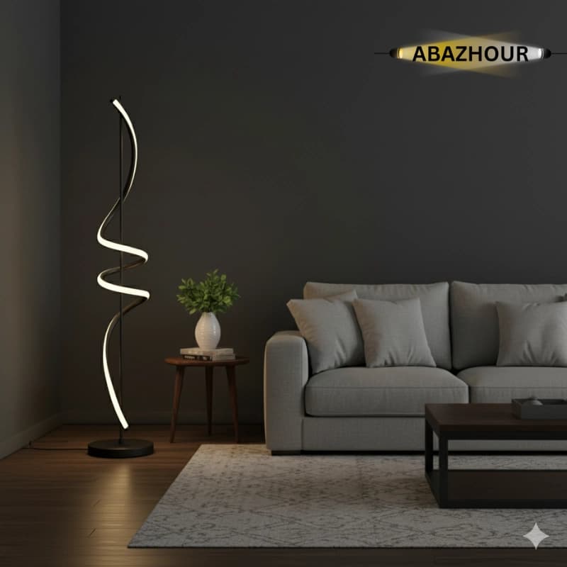 آباژور ایستاده مدرن LED طرح مارپیچ آلومینیومی کد SM136 — تصویر ۱۱
